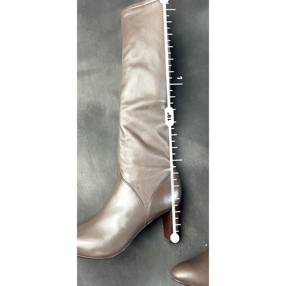 Cole Haan Boots 8B Taupe Brown Leather Knee High Tall Block Heel Womens - Picture 11 of 11